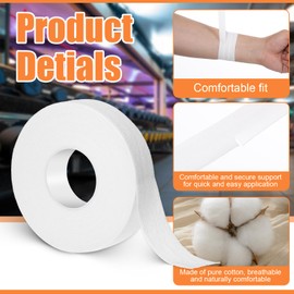0.6'' x 32.8 feet Athletic Tape for Fingers Toes Hands 2 Rolls Finger Tape Sweat-Proof Sports Cotton Tapes for Rock Climbing Volleyball Tapes Football (White)