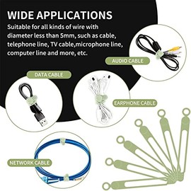 20 bridas de silicona, organizador de cables elástico multifuncional, bridas ajustables reutilizables, para organizar auriculares, cables de datos, cables y cables, etc. para oficina, hogar, coche, cocina
