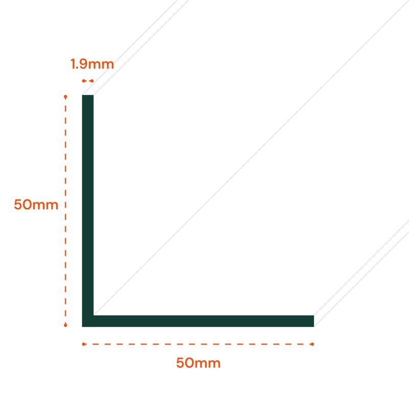 White 1 Metre x 10 Pack UPVC Plastic Rigid Angle