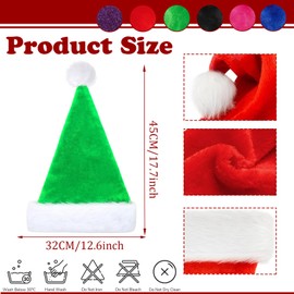 Purple Santa Hat Christmas Hat 32*45cm for Adults,Kids,Thicken Classic Xmas Hat Plush Santa Claus Hat,Unisex Velvet Father Christmas Hat Costume,Christmas Party Hat Cap for Xmas Holiday New Year Party