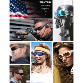 TIANYESY Polarized Sunglasses Men Womens Trendy Retro Sports Rectangular Wrap Around Vintage Shot Shield