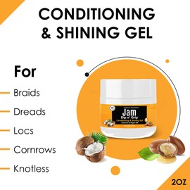 Dip n Grip Jam Hair Care Conditioning & Shining Gel Extreme Hold, High Shine, Tames Frizz Hair Gel With Argan and Coconut Oil Hair Gel For All Hair Types 2oz (Pack of 12)
