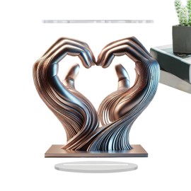 Gesture Love Statue,Home Decoration Heart Ornament,Heart Statues for Home Decor,Love Sculpture Hands Acrylic Meaningful Aesthetic Ornaments for Living Room,Bookshelf,Coffee Table