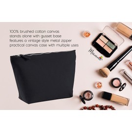 Any name's customised bag full of important stuff make up bag - cosmetic canvas case - black, large