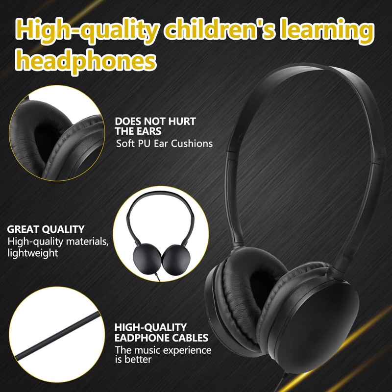 YFSFQS USB Type C Kids Headphones Bulk for Classroom School