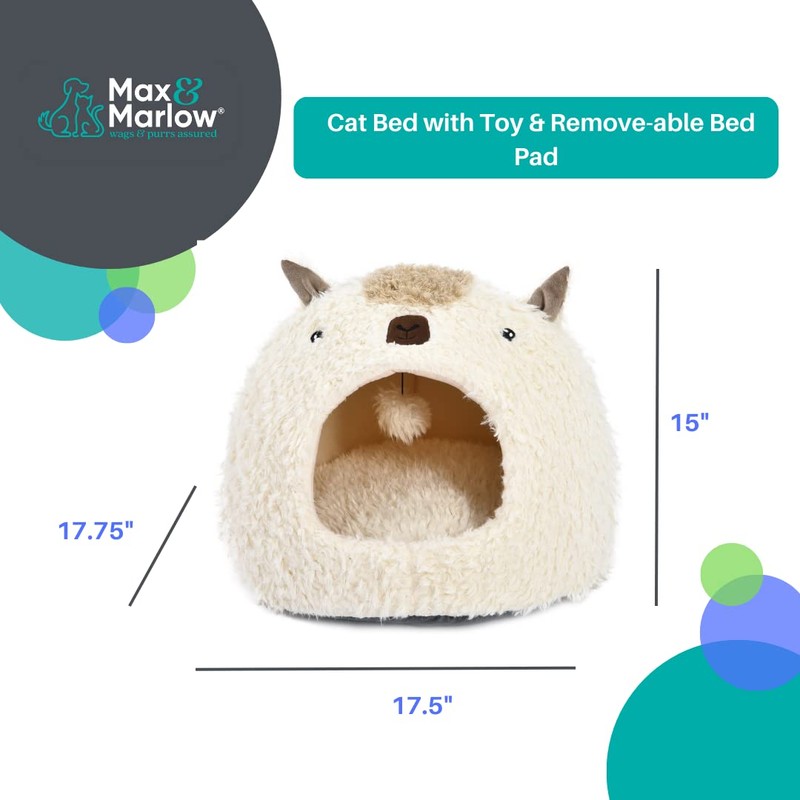 Max & Marlow Cat Covered Pet Bed with Removable Bed
