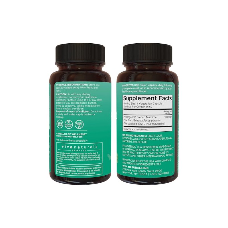 Pycnogenol 100mg from French Maritime Pine Bark Extract - Great