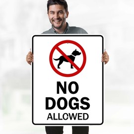 No Dogs Allowed With Symbol Sign, 24x30 Inches, Rust Free .063 Aluminum, Fade Resistant, Made in USA by My Sign Center