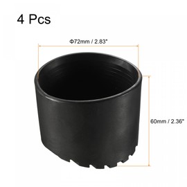 sourcing map Ladder Non-Slip Feet Mat 72mm ID Rubber Round Telescopic Ladder Accessories Pad Cover Cushion for Ladder Protection Black Pack of 4