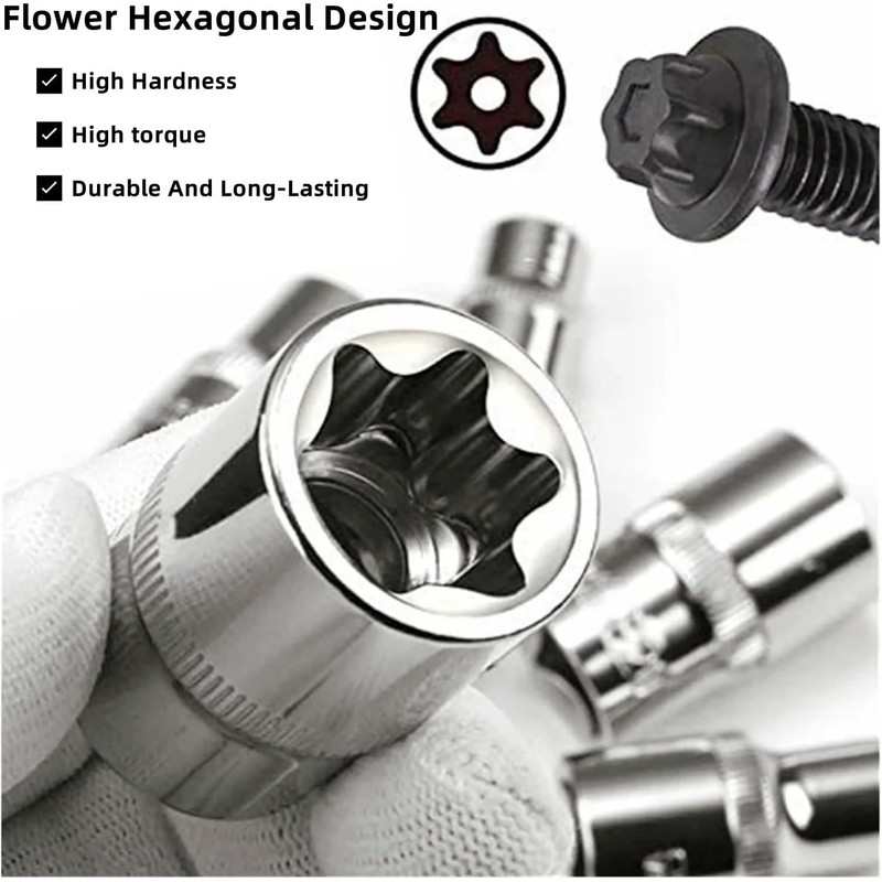 14 Piece E Torx Star Wrench Set with Case, 1/4",