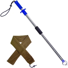Fairiland Heavy-Duty Fish Gripper – 31.5" Extra-Long Stainless Steel Grabber with Non-Slip Handle, Wrist Lanyard & Storage Bag for Secure Fish Handling in Freshwater & Saltwater (Blue)