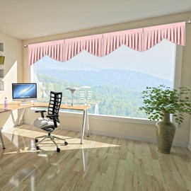 OYRING Light Pink Rod Pocket Curtain Valance for Living Room Blackout Valance for Kitchen，Pack of 4 （Light Pink 39" W x 20" L）