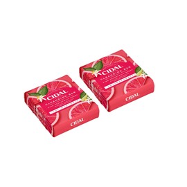 Cidal Pink Grapefruit Cleansing Bar Soap Bar, Antibacterial, With Grapefruit Extract 4x100 gr + Dr Cosi Natural Wooden Bamboo Soap Dish Storage Holder-Cleaning Set