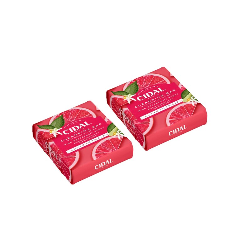 Cidal Pink Grapefruit Cleansing Bar Soap Bar, Antibacterial, With Grapefruit
