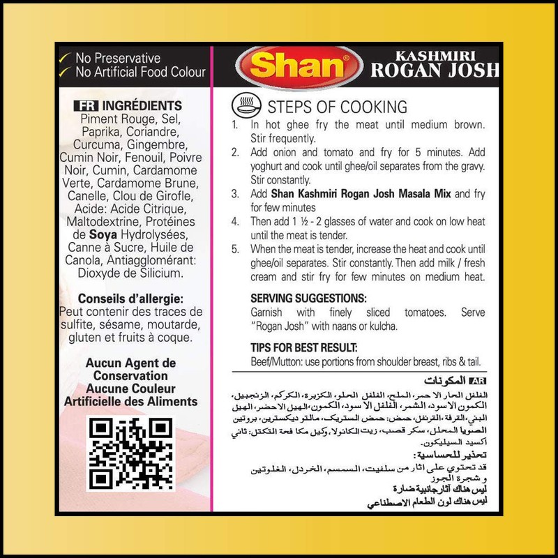 Shan Kashmiri Rogan Josh Recipe and Seasoning Mix 1.76 oz