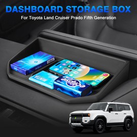 FIILINES Center Console Dash Organizer for Toyota Land Cruiser Prado 2024-2025, Dash Tray for Land Cruiser ABS Behind Screen Dash Storage Box Accessories Black