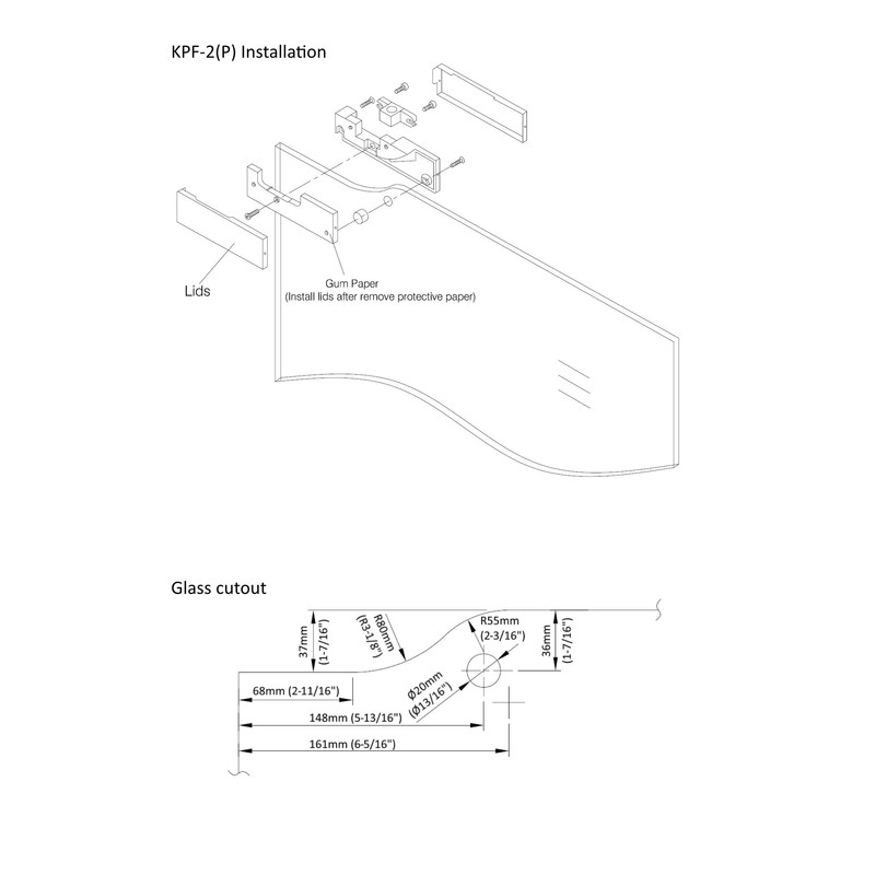 NHN Model:KPF-2P-CAA Top Patch Fitting for Glass Door, Anodized Aluminum