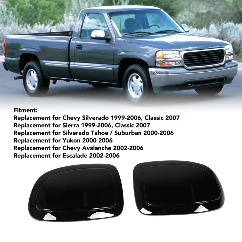 1 Pair Wing Mirror Cover Cap Left Right Door Mirror