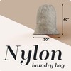 Handy Laundry Nylon Bag - Locking Drawstring Closure, Machine Washable,