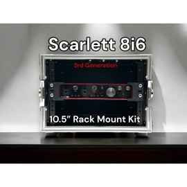 Iron Prints Focusrite Scarlett 8i6 3rd Gen 10.5 inch Rack Mount Kit; Elastic Bands, Strap