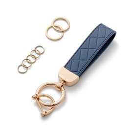 AOKSUNOVA Women's Leather Car Key Fob, blue, Unit size