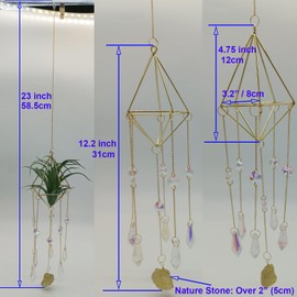 Paquete de 2 prismas de vidrio para colgar en ventanas, kit de atrapasoles para interiores, decoración iridiscente, campana de viento, lámpara de aire para plantas, regalo para el sol (cuadrado largo