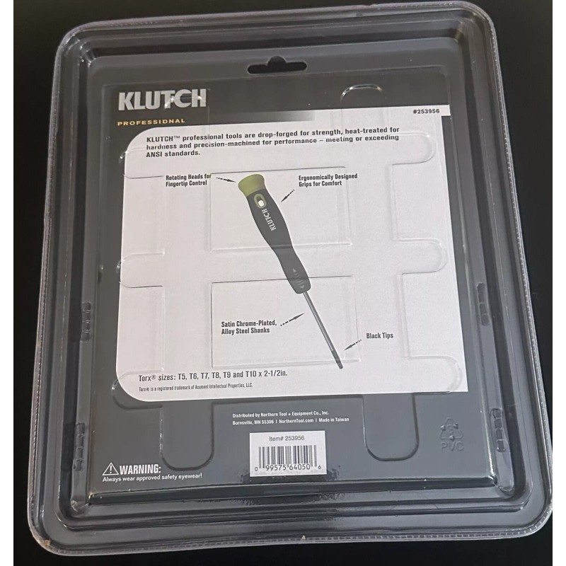 Klutch 253956 Professional 6 Piece Precision Torx Screwdriver Set With