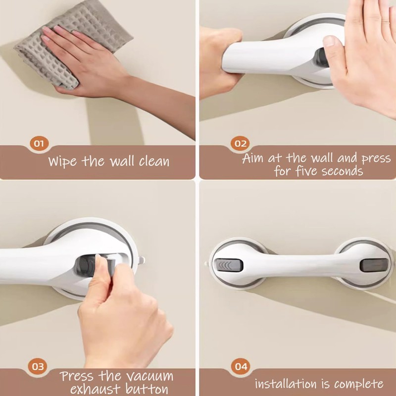 CHSG Sicherheitshandlauf, Maximal 110 Kg, Saugnapf-Haltegriffe Für Dusche, Tragbare Saugnapf-Badewannengriffe