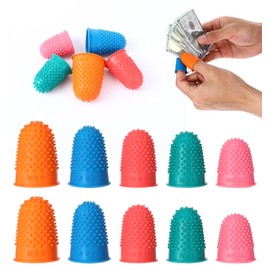 10 Pcs Rubber Fingers Tips for Sorting Papers, Reusable Rubber Thimble
