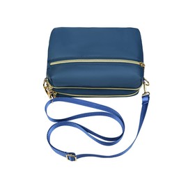 YANAIER Crossbody Bag for Women Multi-Zipper Pocket Shoulder Bag Messenger Bag Waterproof Nylon Crossbody Purse Handbag Acid blue