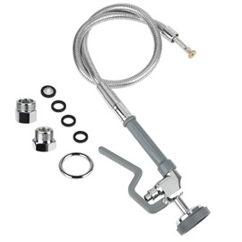 DYVIAHOME Commercial Faucet Sprayer Hose 38Inch Stainless Pre Rinse Hose with Spray Valve Dishwasher Sprayer Replacement Kit for Commercial Sink Faucet(Grey)
