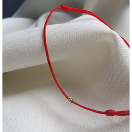 14K Bead Bracelet Rope Adjustable Red String Lucky Kabbalah for Women Man (Black, 1 beads)