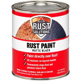 AGS RUST SOLUTIONS Rust Paint, Matte Black Finish, 32 Fluid Ounces, Pack of 1