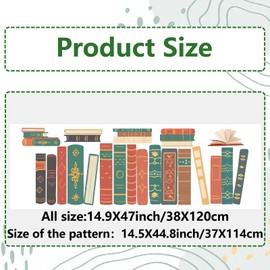 GORGECRAFT 45.7x15 Inch Large Colorful Books Window Stickers Double Sided Window Clings Removable Transparent Static Window Decals for Daycare Classroom Playroom Glass Sliding Door Decor