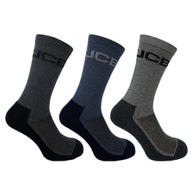 JCB - Men's Cotton Rich Apparel Socks | 3 Pairs | UK Size 6-11 | Everyday Work Socks, Men's Boot Socks (Assorted)