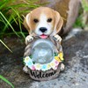 Solar Powered LED Light Dog Statue Decoration Solar Powered Puppy