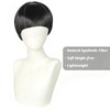 BESTBEL Black Bowl Cut Wigs for Men Short Black Mushroom
