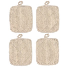 American Linen Pot Holders, Hot Pads, Table Pads for Kitchen and Dining Table, Non Slip Heat Resistant Hot Pot Holder (Beige, 4 Pack)