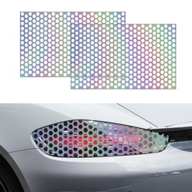2PCS Car Rear Tail Light Lamp Stickers Honeycomb Type Decal, Car DIY Self Adhesive Tint Film Sheet, Universal Car Accessories for Car Rear Tail Light Headlamp Taillight Cover Trim (18.9'' x 11.8'')
