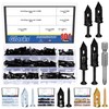 Glarks 201pcs Drywall Self-Drilling Anchors with Screws Set, 100pcs Carbon