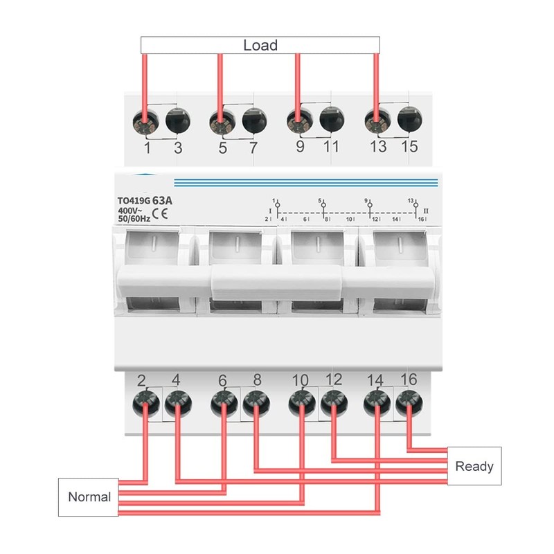 Rocker Switch 4P 63A 3 Phase MTS Dual Power Manual