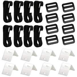 Generisch Holding straps, set of 8 fastening straps and clips, pool reel retaining straps, retaining straps for pool film, solar film, pool reel for solar film for pool tarpaulins/covers