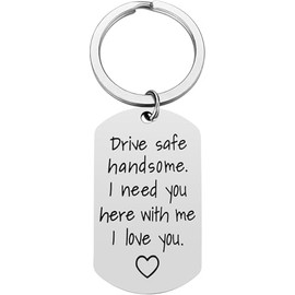 Christmas Gifts for Boyfriend Husband - Funny Drive Safe Keychain Boyfriend Husband Gifts from Girlfriend Wife, Birthday Valentine's Day Gifts for Him Men