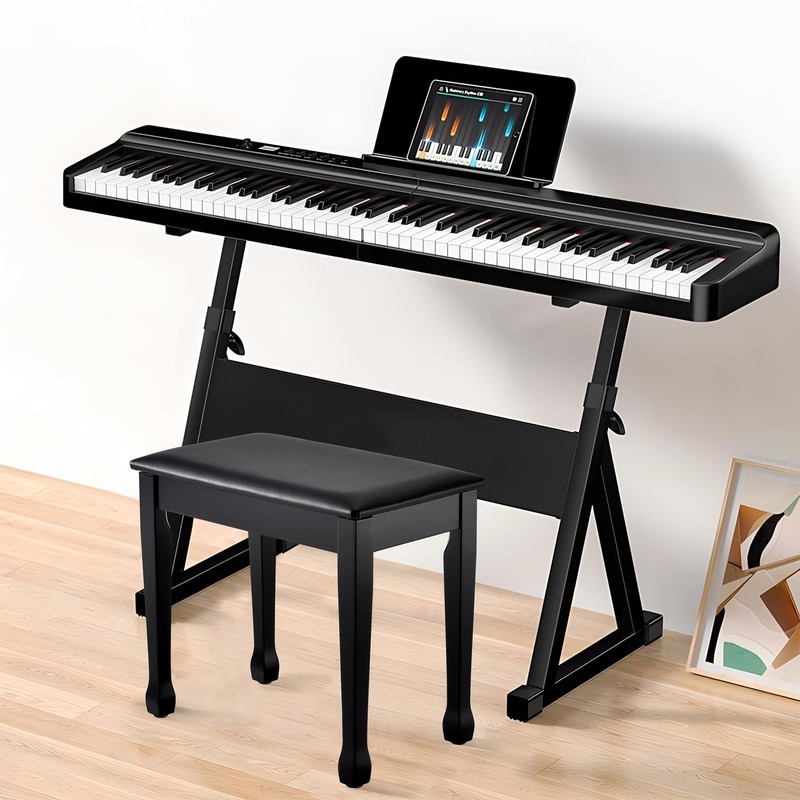 FILISITE Piano Bench with Waterproof Padded Cushion, Makeup Stools for