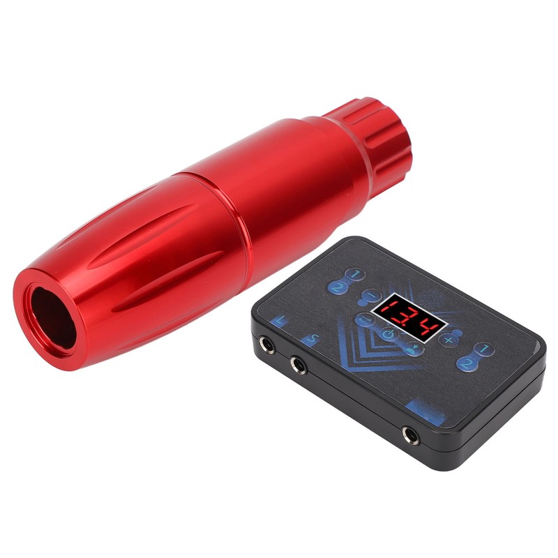 Tattoo Machine Kit Red Motor Pen LED 2 Channel Output