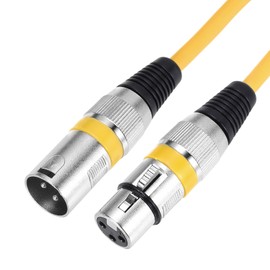 sourcing map XLR Male to XLR Female Cable, 10ft XLR to XLR Microphone Cable, Audio Adapter Cord for Preamps/Speaker Systems, Yellow