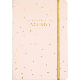 Eccolo Undated Agenda Weekly & Monthly Planner - Flexi Hardcover Banded A5 Journal with Elastic Band Closure and 2 Bookmarks - Ivory Pages - Date Scheduler with Sections to Write your To Do Lists and Notes (5.75 x 8.25 inches)