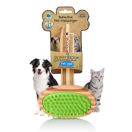 Greenbone Pet Spa Massager - All-Natural Bamboo Pet Grooming Tool - Entirely Made from Sustainable Bamboo for Dogs & Cats