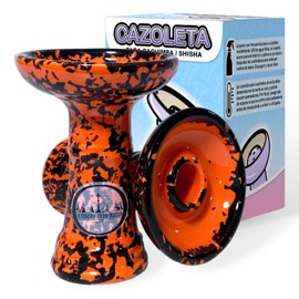El Templo de la Shisha Disc Bowl, Phunnel, Ceramic Hookah Bowl, White Mud Head, Compatible with All Heat Managers (Orange)