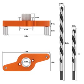 SLIIMU Floating Shelf Installation Dowel Jig Kit with 1/2 x 9.8'' &1/2 x 5''Bit,Mantle Straight Hole Drill Guide for Hidden Shelf Bracket,Self Centering Doweling Drill Jig for Invisible Shelf Hardware